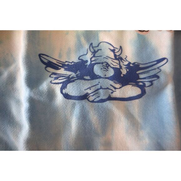 Boys Lie Women's Pink/Blue Cotton Candy Tie Dye Drawstring Bag w/Angel Sticker - Picture 3 of 5